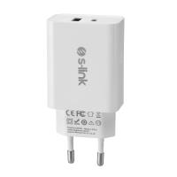 S-LİNK SL-EC60 20W PD 3.0 HIZLI ŞARJ TYPE C + USB A HIZLI BEYAZ EV ŞARJ ADAPTÖR